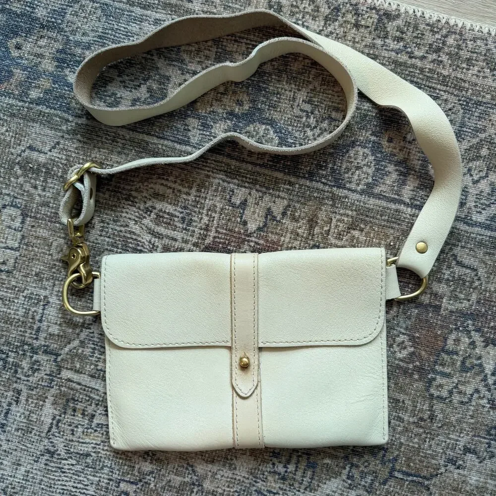 Crossbow leather bone hand bag crossbody bag hip pouch western minimalist purse